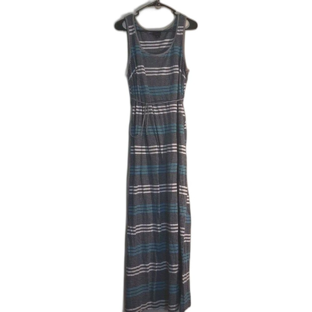 Oh Baby by Motherhood Maternity Dress – Blue/Gray Stripe – Tank Style, Size XL